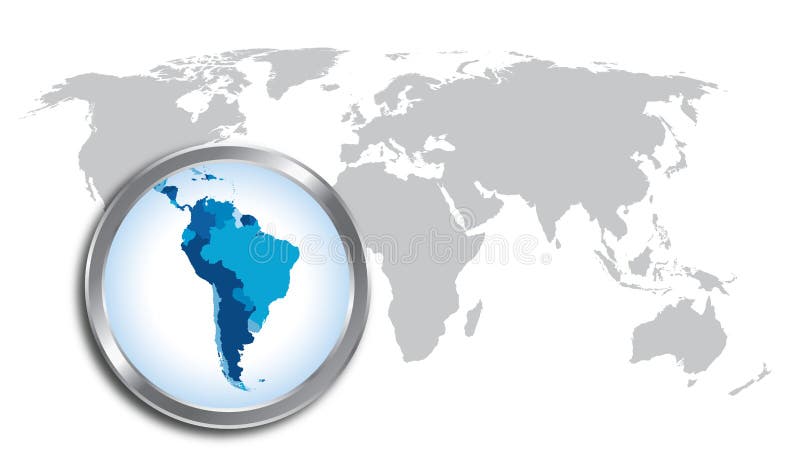 De kaart van Zuid-Amerika