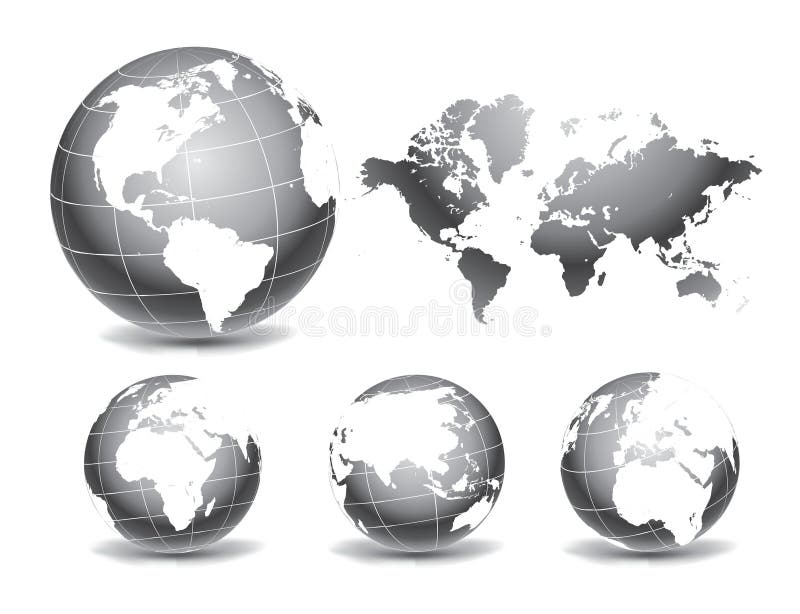 De Kaarten van de wereldbol vector illustratie De Kaarten van de wereldbol vector illustratie