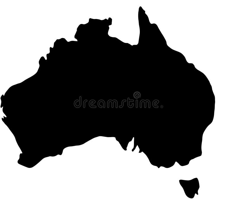 De kaartillustratie van het land van Australië vector illustratie De kaartillustratie van het land van Australië vector illustratie
