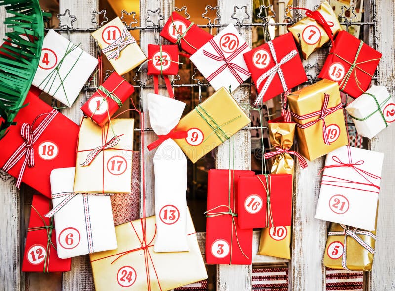 De kalender van de komst stock afbeeldingen De kalender van de komst stock afbeeldingen