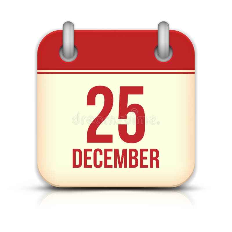 De Kalenderpictogram van de Kerstmisdag. 25 December. Vector