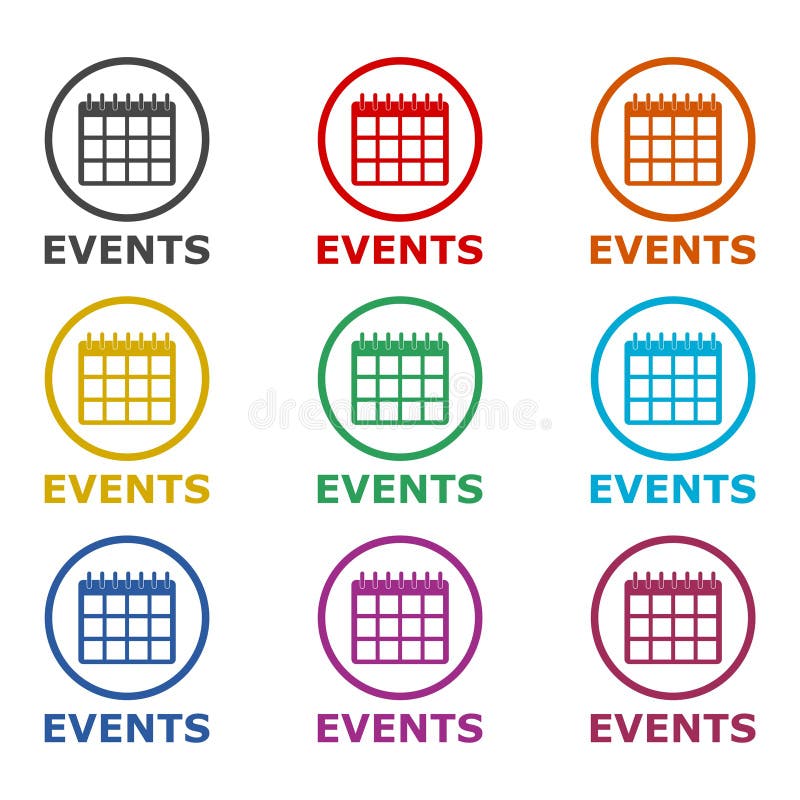 De kalenderpictogram van het gebeurtenissenembleem, kleurenreeks