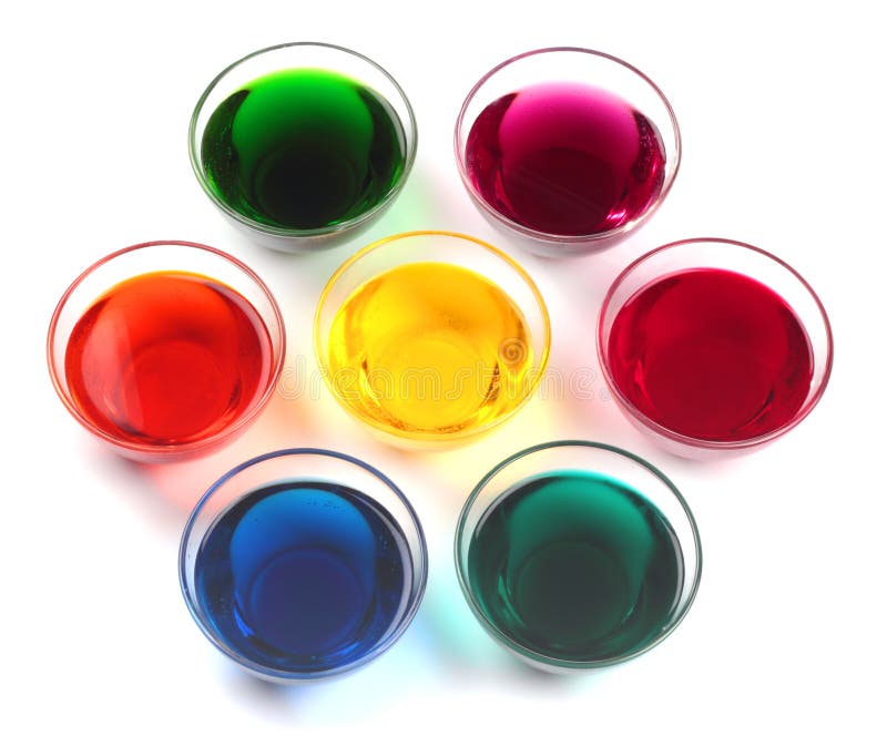 De kappen van het glas met kleurstoffen stock foto's De kappen van het glas met kleurstoffen stock foto's
