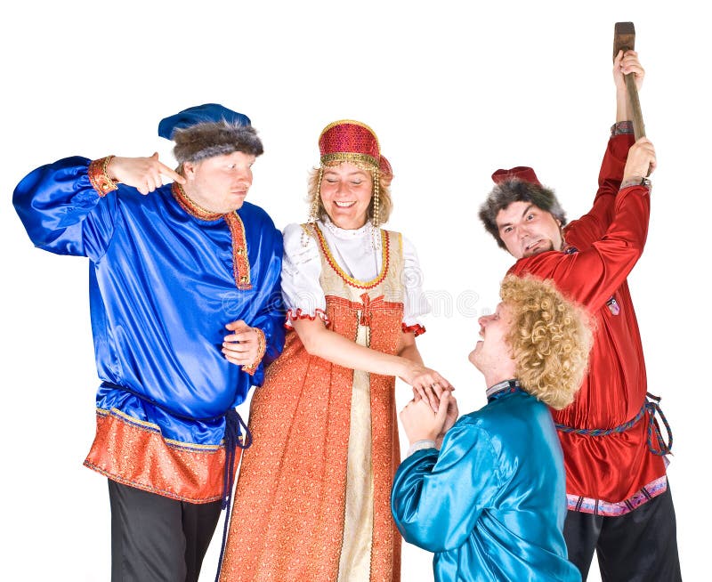 De karakters van het theater - suitors royalty-vrije stock foto De karakters van het theater - suitors royalty-vrije stock foto