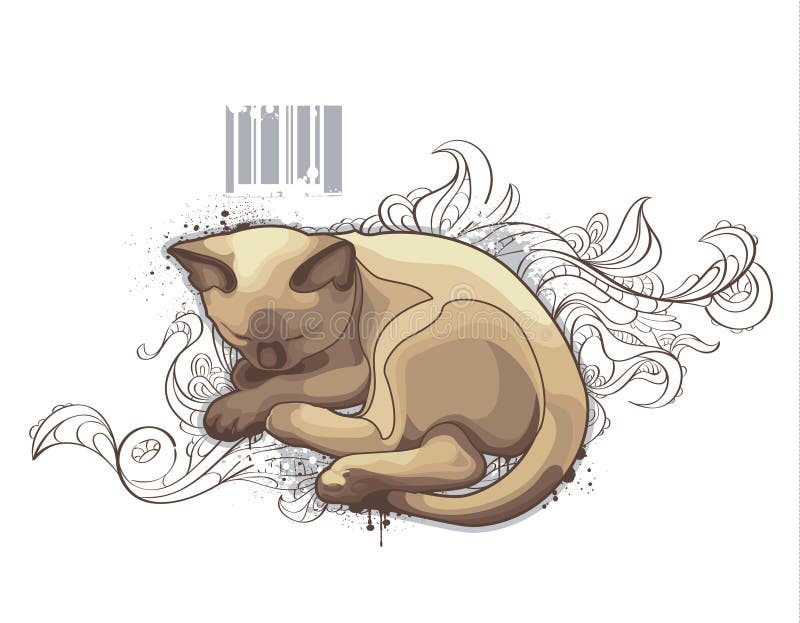 De kat op bizarre achtergrond vector illustratie De kat op bizarre achtergrond vector illustratie