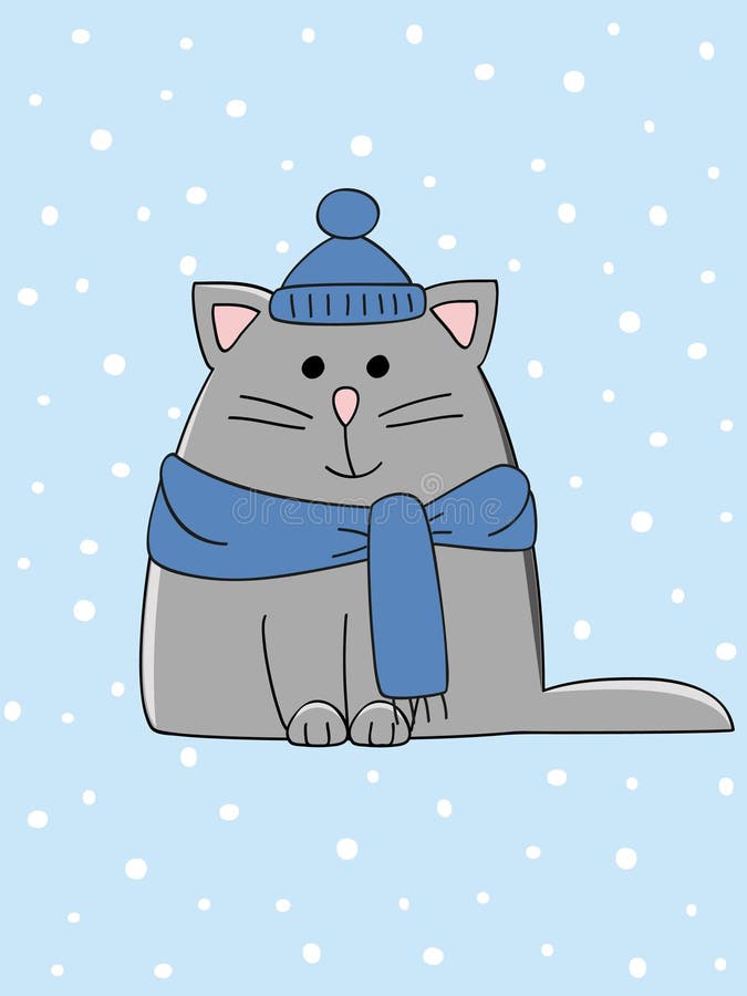 De kat van de winter stock illustratie De kat van de winter stock illustratie