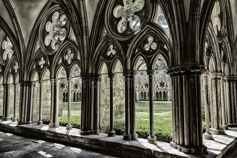 De Kathedraal van Salisbury, agnificent geometrisch patroon van het middeleeuwse art.
