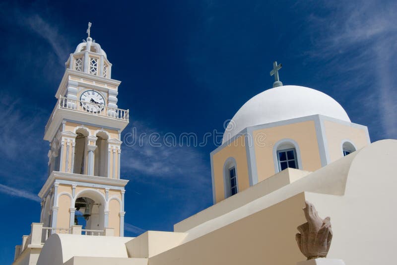 De Katholieke Kathedraal van Santorini royalty-vrije stock fotografie De Katholieke Kathedraal van Santorini royalty-vrije stock fotografie