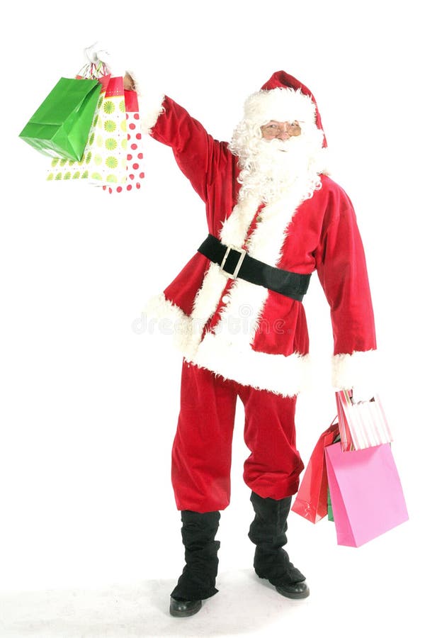 De Kerstman met het winkelen zak royalty-vrije stock afbeelding De Kerstman met het winkelen zak royalty-vrije stock afbeelding