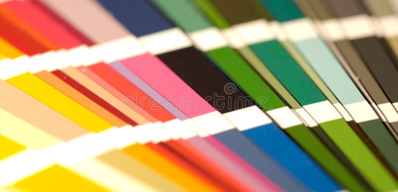 Color samples spread like a fan. Color samples spread like a fan