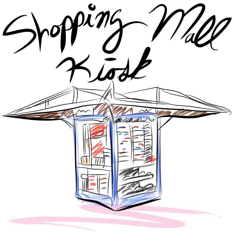Winkelcentrumkiosk vector illustratie