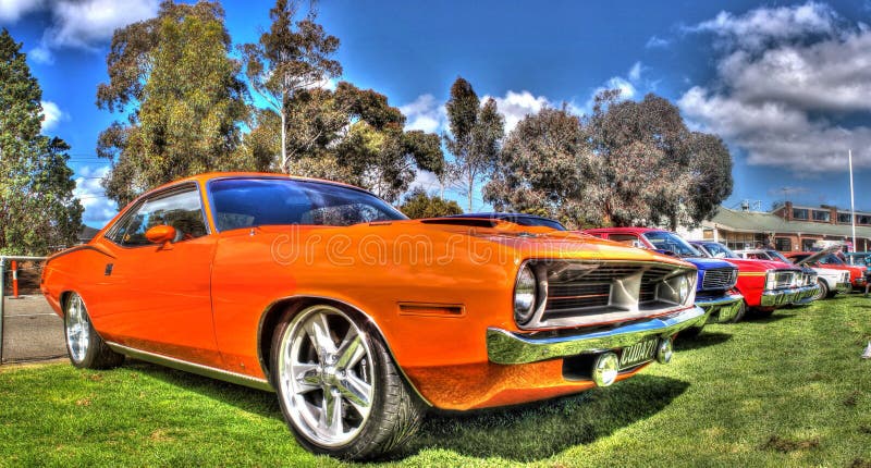 Klassieke Amerikaanse Plymouth Barracuda uit 1970 stock fotografie