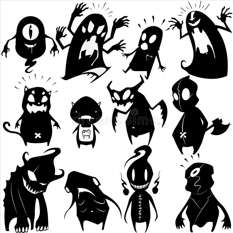 De kleine Monsters plaatsen 04 royalty-vrije illustratie De kleine Monsters plaatsen 04 royalty-vrije illustratie