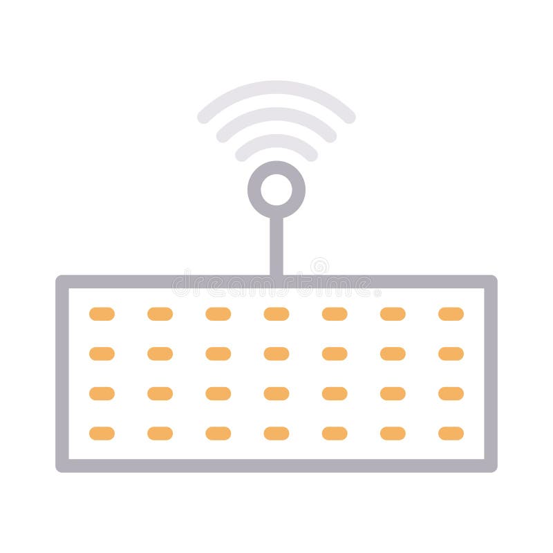 De kleuren vectorpictogram van de toetsenbord draadloos dun lijn stock illustratie De kleuren vectorpictogram van de toetsenbord draadloos dun lijn stock illustratie