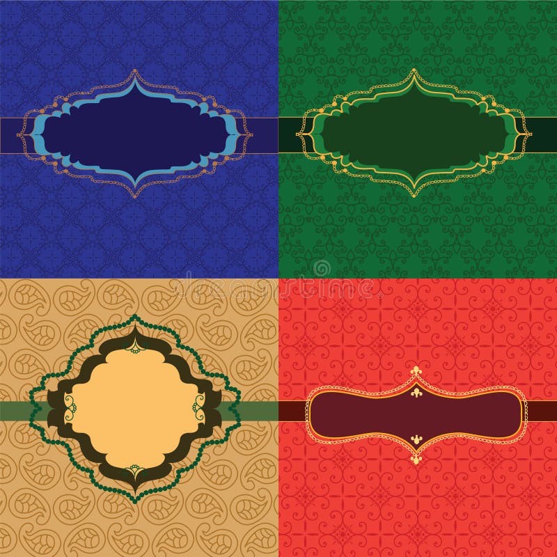 De kleurrijke Frames van de Henna vector illustratie De kleurrijke Frames van de Henna vector illustratie