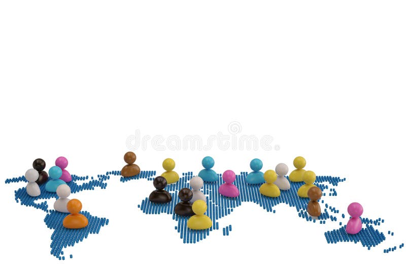 De kleurrijke personen op veelhoekige wereld brengen in kaart 3D Illustratie vector illustratie De kleurrijke personen op veelhoekige wereld brengen in kaart 3D Illustratie vector illustratie