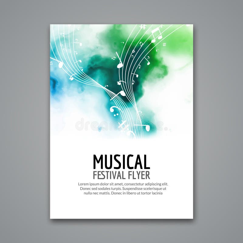 De kleurrijke vectorvlieger van het het overlegmalplaatje van het muziekfestival De muzikale affiche van het vliegerontwerp met n