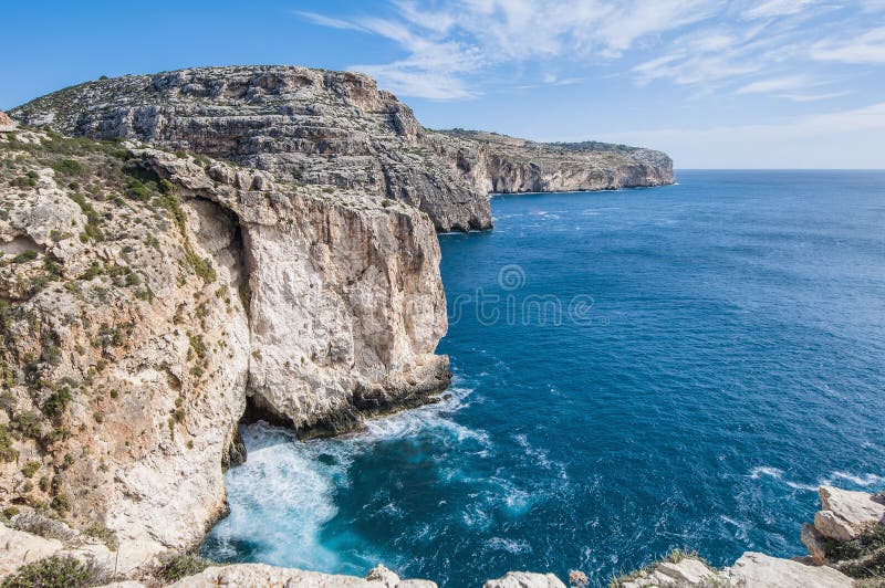 De klippen Dingli in Malta stock afbeelding De klippen Dingli in Malta stock afbeelding