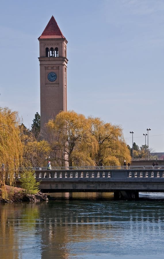 De Klokketoren Spokane, WA van de stad stock fotografie De Klokketoren Spokane, WA van de stad stock fotografie