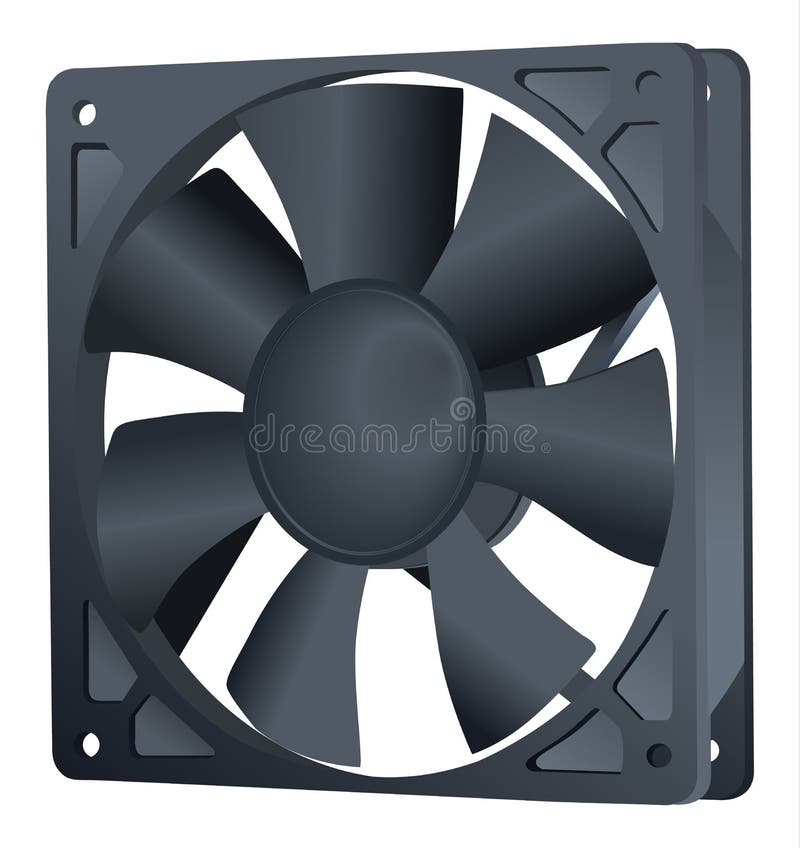 De koeler van de computer PC-hardwareventilator Het pictogram van toestellen Ge?soleerdj op witte achtergrond realistisch Element royalty-vrije illustratie De koeler van de computer PC-hardwareventilator Het pictogram van toestellen Ge?soleerdj op witte achtergrond realistisch Element royalty-vrije illustratie