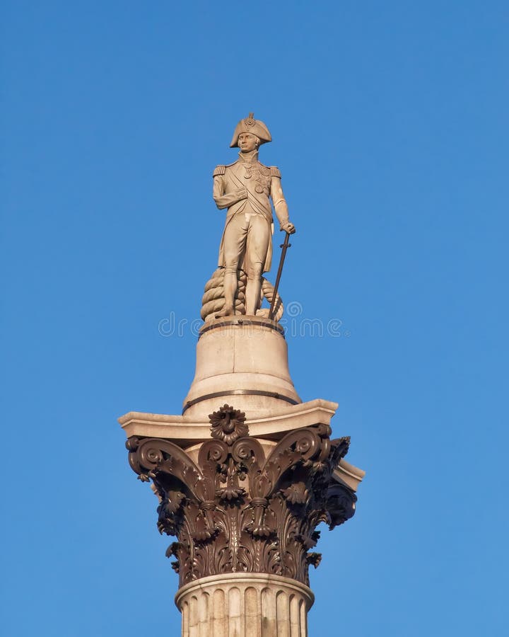 De kolom van Londen, Nelson ` s in Trafalgar-vierkant stock afbeeldingen De kolom van Londen, Nelson ` s in Trafalgar-vierkant stock afbeeldingen