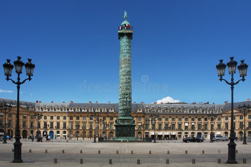 De kolom van Vendome van de Plaats in Parijs