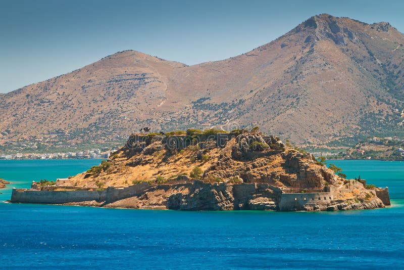 De kolonie van de lepralijder op Spinalonga eiland, Kreta royalty-vrije stock foto De kolonie van de lepralijder op Spinalonga eiland, Kreta royalty-vrije stock foto