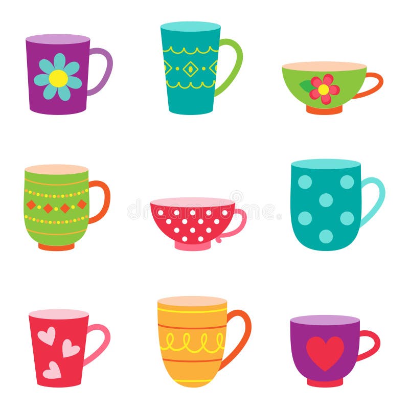 De koppen van de koffie en van de thee royalty-vrije illustratie De koppen van de koffie en van de thee royalty-vrije illustratie