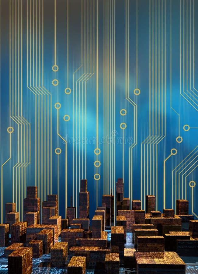 Cyber City Circuits vector illustratie