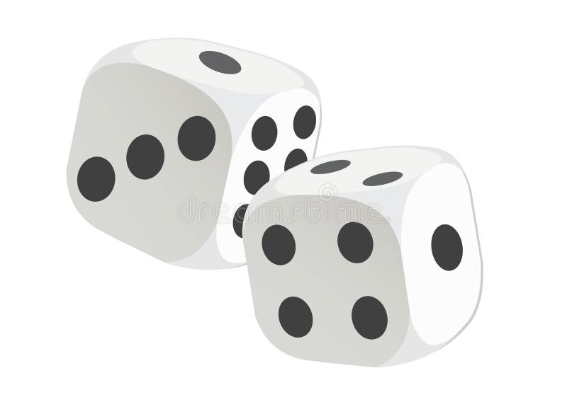 De kubussen dobbelen wit twee dobbelt het 3D Teruggeven stock illustratie De kubussen dobbelen wit twee dobbelt het 3D Teruggeven stock illustratie