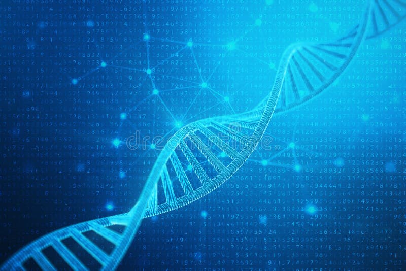 De kunstmatige molecule van intelegencedna DNA wordt omgezet in een binaire code Het genoom van de concepten binaire code Abstrac stock illustratie De kunstmatige molecule van intelegencedna DNA wordt omgezet in een binaire code Het genoom van de concepten binaire code Abstrac stock illustratie