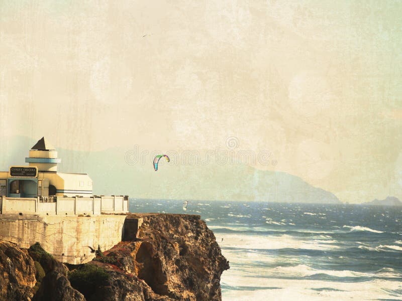 De kustvlieger van San Francisco het surfen. royalty-vrije stock afbeeldingen De kustvlieger van San Francisco het surfen. royalty-vrije stock afbeeldingen