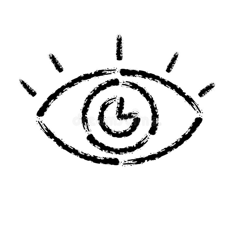 De kwaststreek overhandigt getrokken vectorpictogram van menselijk oog stock illustratie De kwaststreek overhandigt getrokken vectorpictogram van menselijk oog stock illustratie