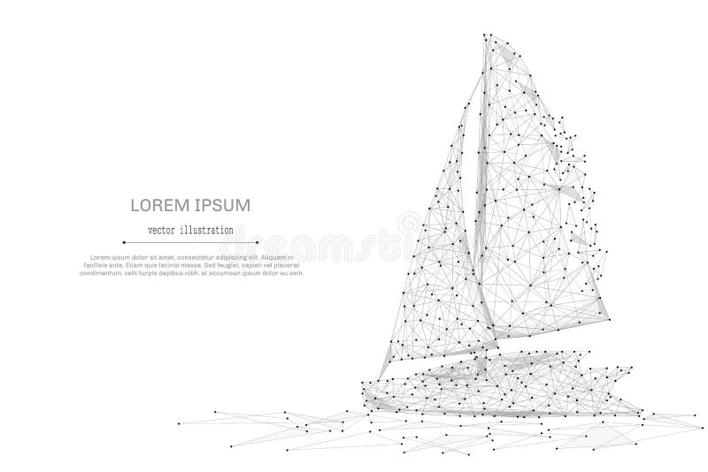 De la navegación del yate gris polivinílico bajo ilustración del vector De la navegación del yate gris polivinílico bajo ilustración del vector