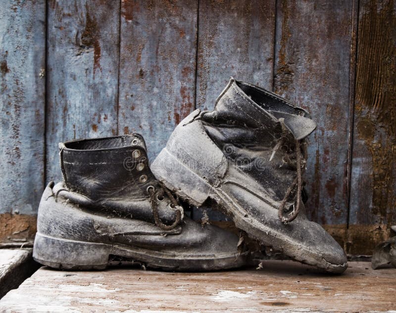 Grunge laars royalty-vrije stock afbeeldingen