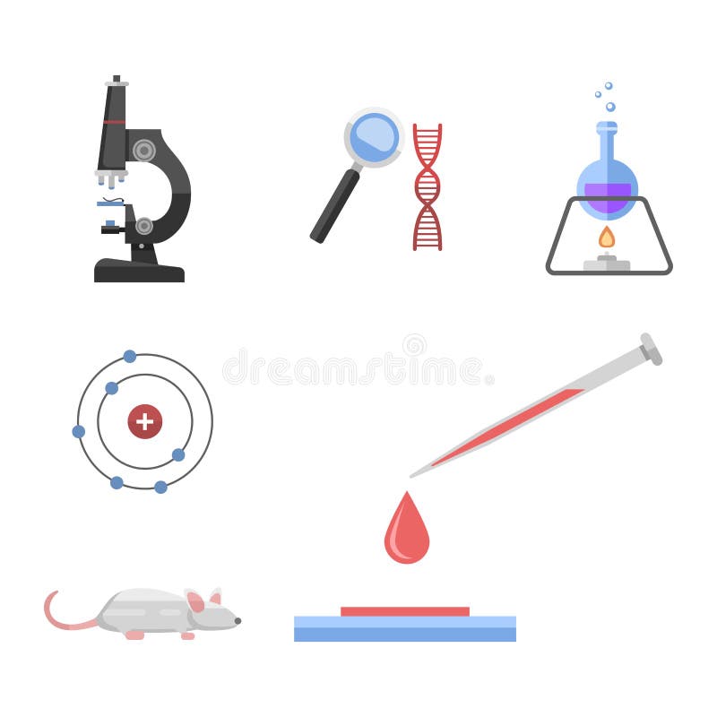De laboratoriumsymbolen testen medische van de het ontwerpmolecule van de laboratorium wetenschappelijke biologie de microscoopco