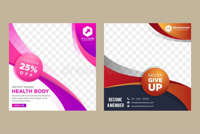 De Lay-outs van de reclamebanner van Sociale Media die met de Verloop worden geplaatst donker en heldere Elementen van de Golf vector illustratie De Lay-outs van de reclamebanner van Sociale Media die met de Verloop worden geplaatst donker en heldere Elementen van de Golf vector illustratie