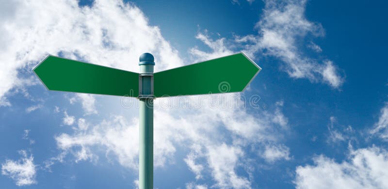 Leeg straatnaambord met 2 borden stock afbeelding