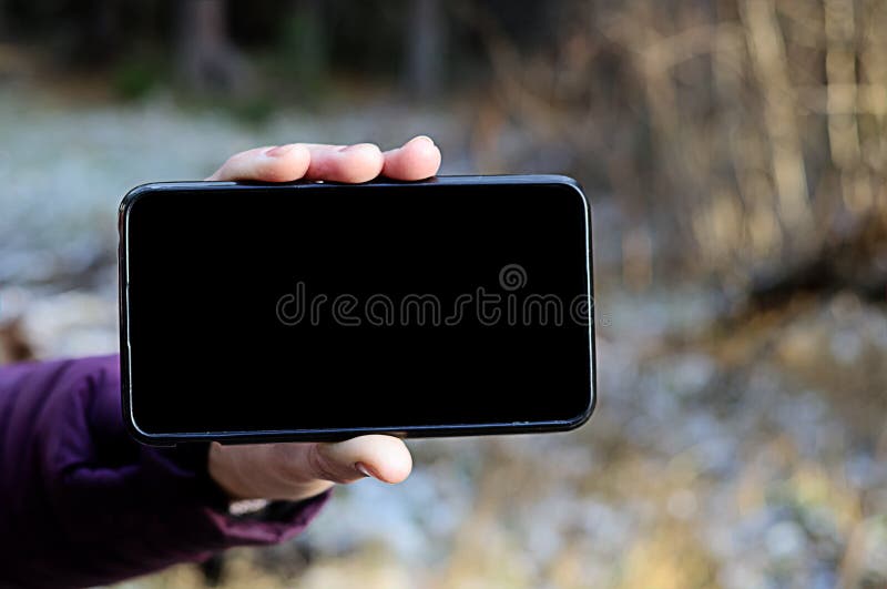 De lege telefoon van de het schermcel horizontaal stock foto's De lege telefoon van de het schermcel horizontaal stock foto's