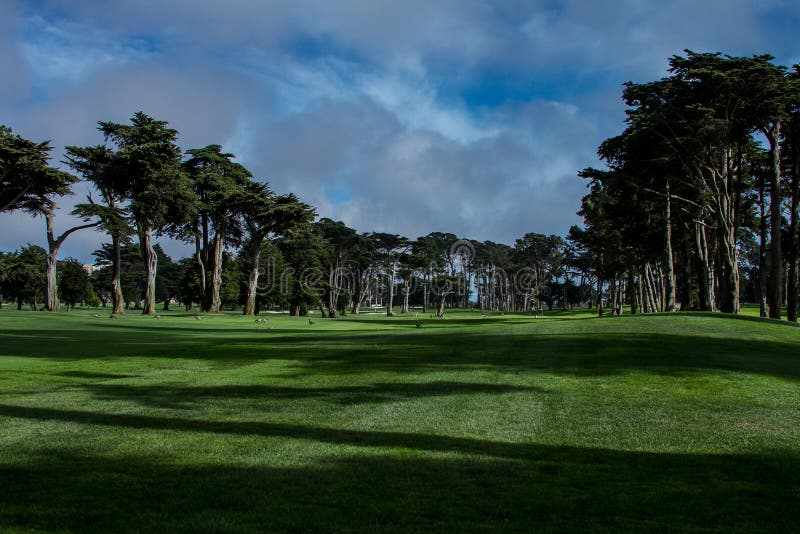 De Lente van de het Golfcursus van meermerced is hier en de Zomer is rond de hoek stock afbeelding De Lente van de het Golfcursus van meermerced is hier en de Zomer is rond de hoek stock afbeelding