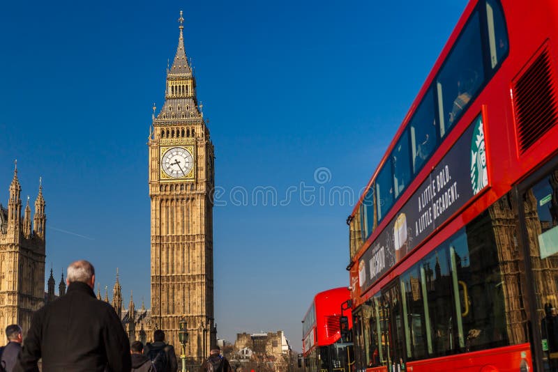 De lente zonnige ochtend in Westminster, Londen stock afbeelding De lente zonnige ochtend in Westminster, Londen stock afbeelding