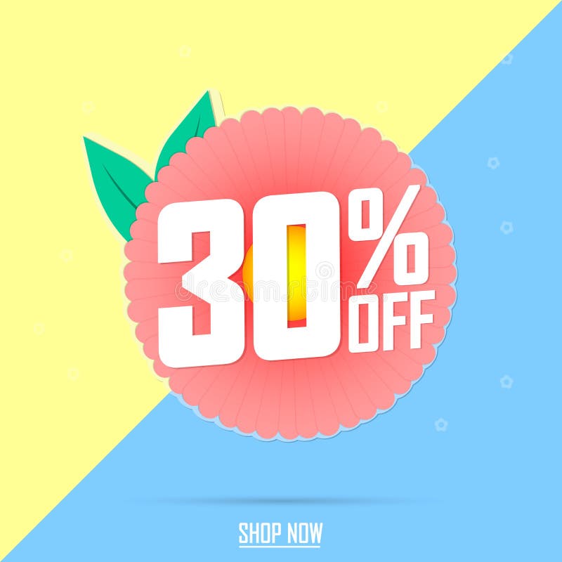 De lenteverkoop, 30% weg, bannerontwerpsjabloon, kortingsmarkering, beste aanbieding, app pictogram, vectorillustratie stock illustratie De lenteverkoop, 30% weg, bannerontwerpsjabloon, kortingsmarkering, beste aanbieding, app pictogram, vectorillustratie stock illustratie