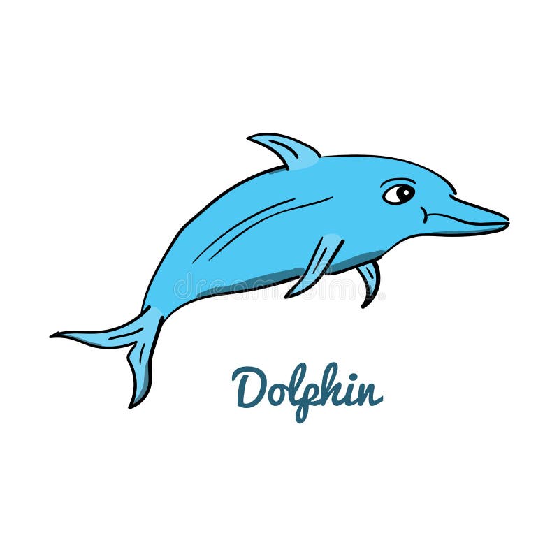 De leuke Dolfijn van het Beeldverhaal stock illustratie De leuke Dolfijn van het Beeldverhaal stock illustratie