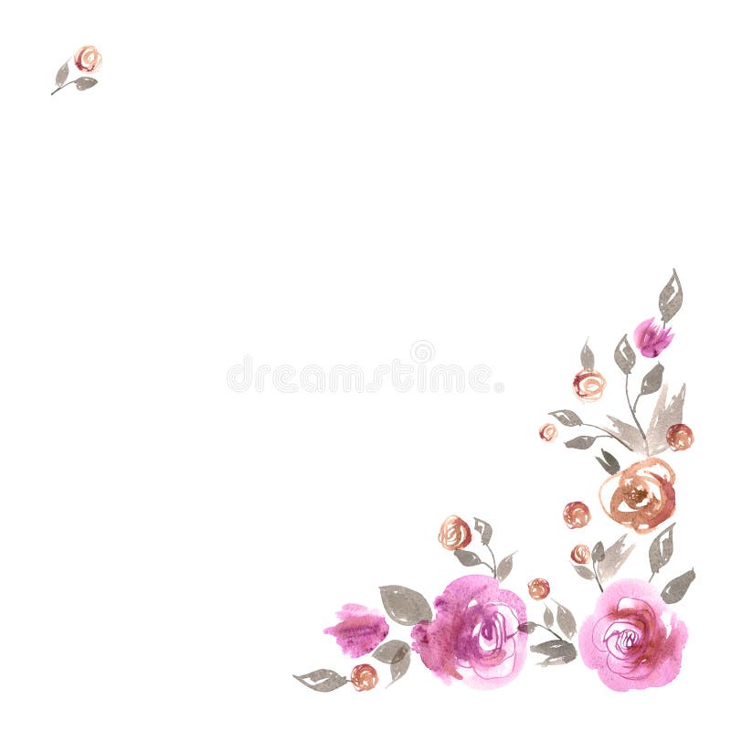 Schattige aquarel bloemenrand vector illustratie