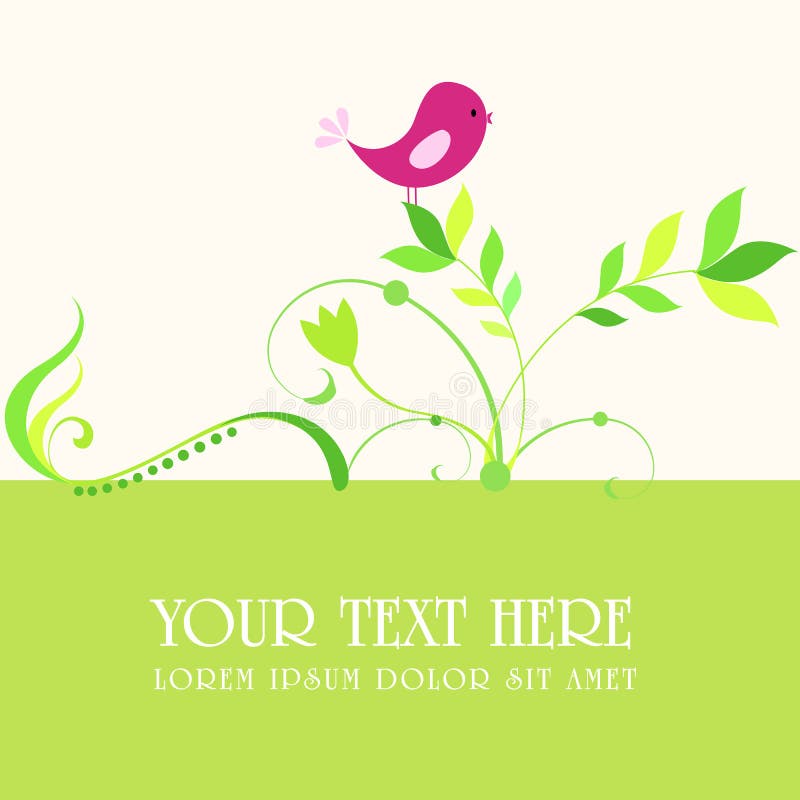 Schattige lentevogel illustratie vector illustratie