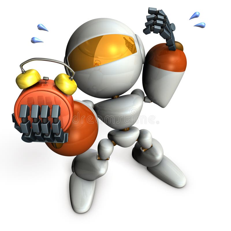 De Leuke Robot Werd Verslapen Stock Illustratie Robot het koken stock illustratie. Illustratie bestaande uit