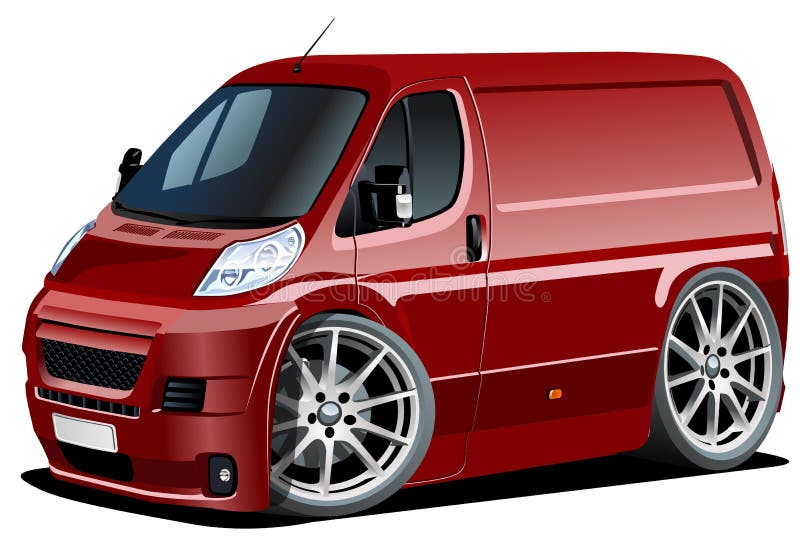 De levering van het beeldverhaal/ladingsbestelwagen royalty-vrije illustratie De levering van het beeldverhaal/ladingsbestelwagen royalty-vrije illustratie