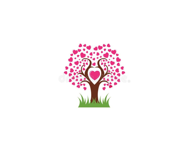 De liefdeboom met hart verlaat vectorillustratie vector illustratie De liefdeboom met hart verlaat vectorillustratie vector illustratie