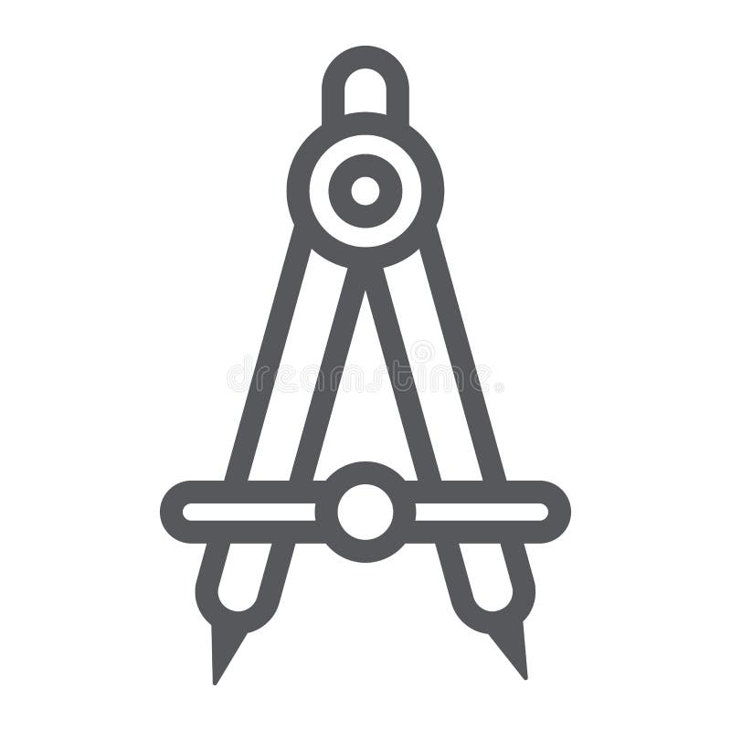De lijn van het schoolkompas pictogram, architect en het opstellen, het teken van het techniekmateriaal, vectorafbeeldingen, een vector illustratie De lijn van het schoolkompas pictogram, architect en het opstellen, het teken van het techniekmateriaal, vectorafbeeldingen, een vector illustratie