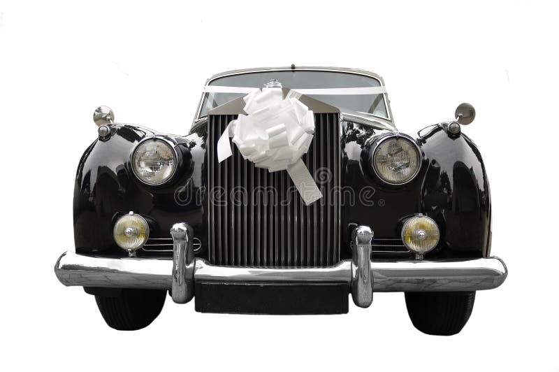 De limousine van het huwelijk, oude auto royalty-vrije stock foto De limousine van het huwelijk, oude auto royalty-vrije stock foto